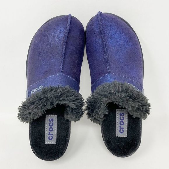 Crocs Cobbler Shimmer Faux Fur Lined Mules - Picture 6 of 8